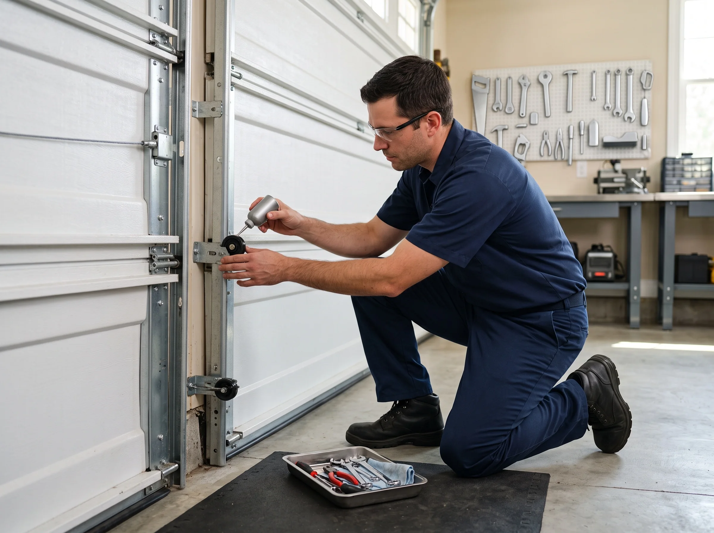 Garage door maintenance inspection